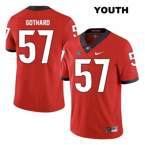 Georgia Bulldogs Youth Daniel Gothard #57 NCAA Legend Authentic Red Nike Stitched College Football Jersey VVS4756BD